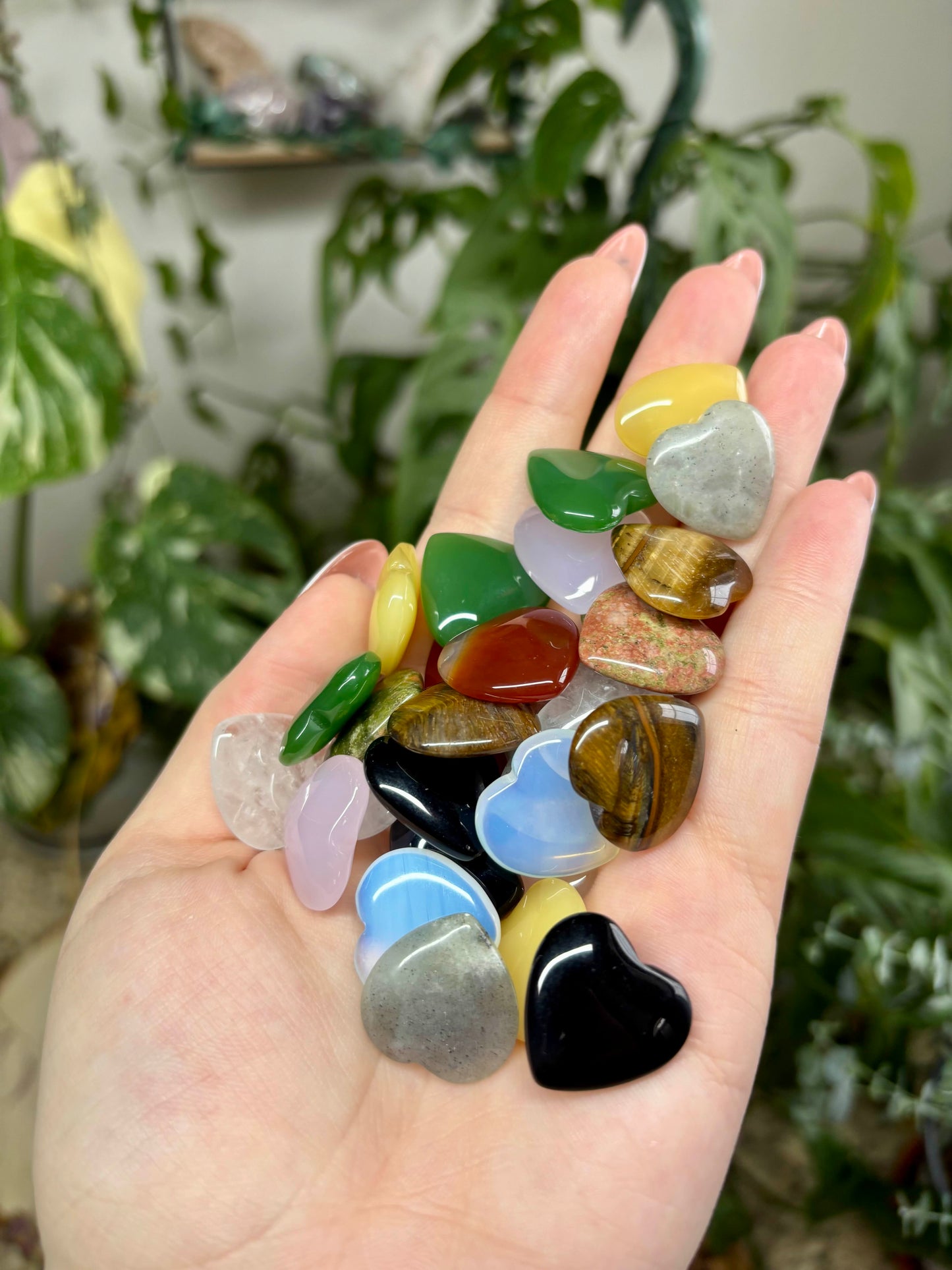 Mini Carved Crystal Hearts