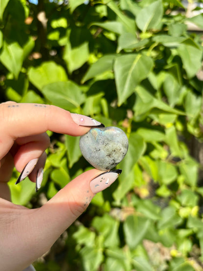 Labradorite Carved Hearts