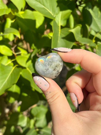 Labradorite Carved Hearts