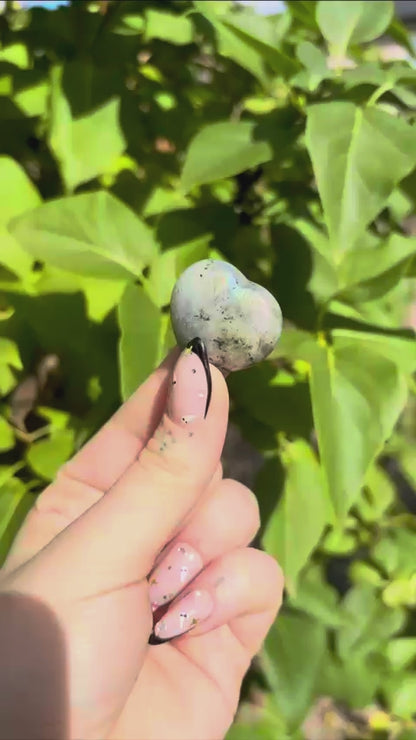 Labradorite Carved Hearts