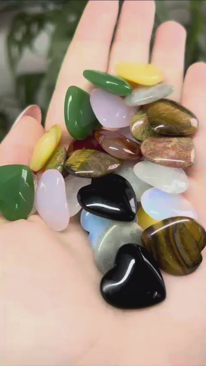 Mini Carved Crystal Hearts